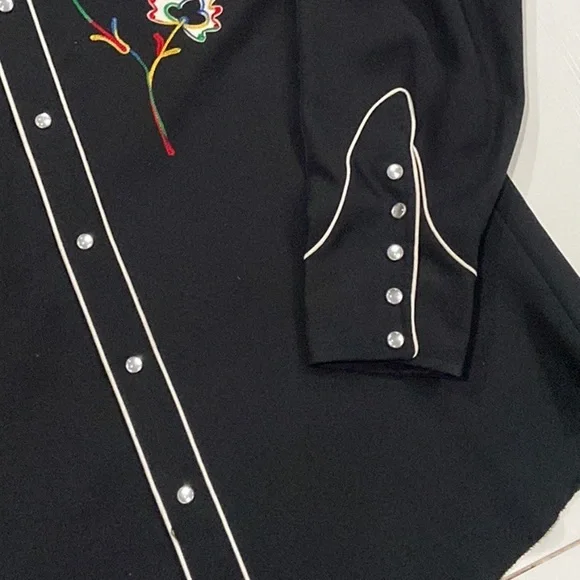 H Bar C California Ranchwear Long Tail Cowboy Shirt Vintage.Sz 16 - Picture 4 of 11